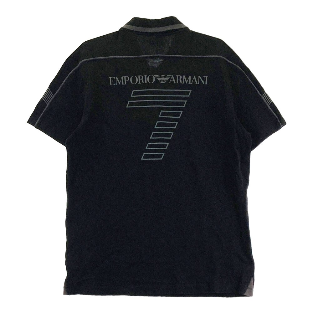 EMPORIO ARMANI エンポリオ アルマーニ EA7 半袖ポロシャツ ブラック系 XL [240101109273] メンズの画像2