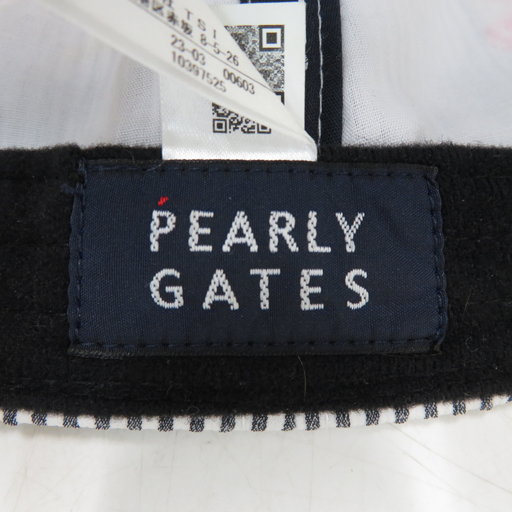 PEARLY GATES パーリーゲイツ 2023年モデル シアサッカー キャップ ストライプ柄 ホワイト系 FR [240101180675] ゴルフウェア_画像5