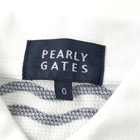 【1円】PEARLY GATES パーリーゲイツ 2021年モデル 半袖ポロシャツ ロゴ ウェーブ柄 ネイビー系 0 [240101012987] レディースの画像4