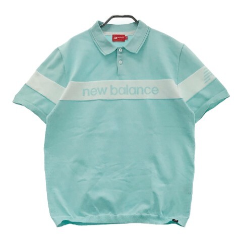 【1円】NEW BALANCE GOLF ニューバランスゴルフ 2022年モデル 半袖ポロシャツ ニット ブルー系 5 [240101029531] メンズ_画像1