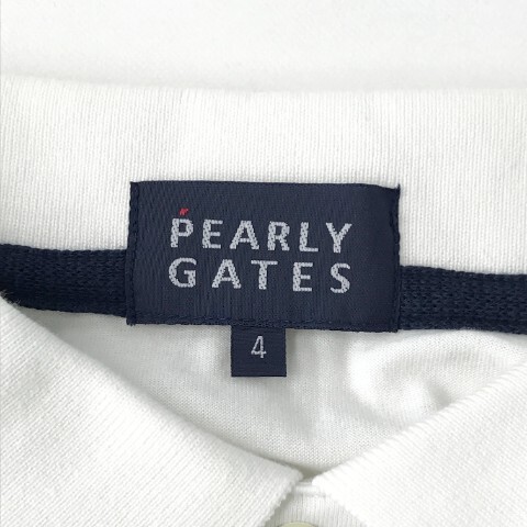 【1円】PEARLY GATES パーリーゲイツ 半袖ポロシャツ ホワイト系 4 [240101031722] メンズ_画像4