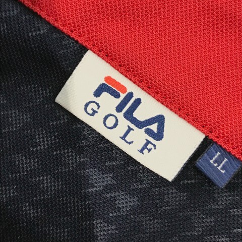 【1円】FILA GOLF フィラゴルフ 半袖ポロシャツ ボタンダウン 千鳥柄 ネイビー系 LL [240101034797] メンズ_画像6