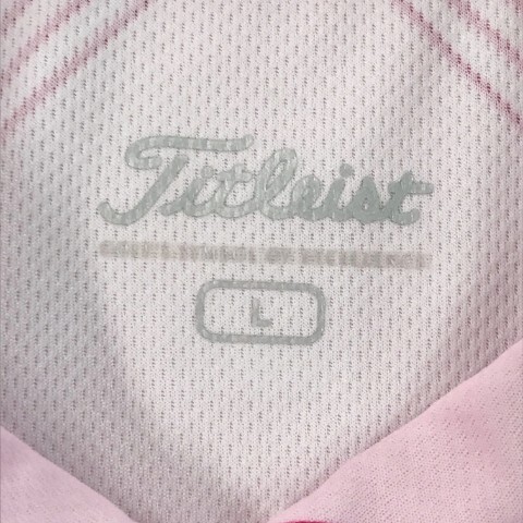 【1円】TITLEIST タイトリスト 半袖ポロシャツ ダイヤ柄 ピンク系 L [240101018030] メンズ_画像5