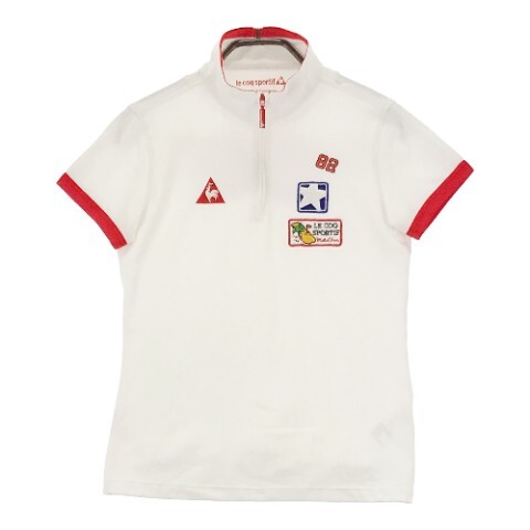 【1円】LE COQ GOLF ルコックゴルフ ハーフジップ半袖Tシャツ ホワイト系 S [240001865307] レディース_画像1