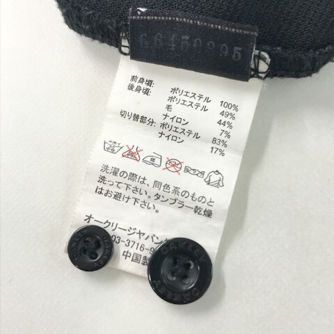 【1円】OAKLEY オークリー ボタンダウン 半袖ポロシャツ スカル ブラック系 M [240001868240] メンズの画像6