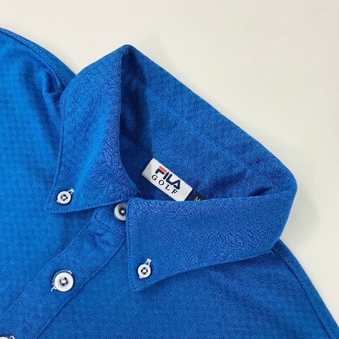 【1円】FILA GOLF フィラゴルフ 半袖ポロシャツ チェッカーフラッグ ブルー系 M [240001869512] メンズの画像3