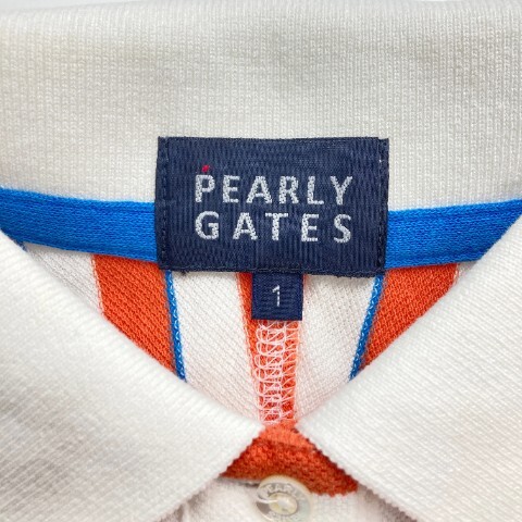 【1円】PEARLY GATES パーリーゲイツ 半袖ポロシャツ ボーダー柄 オレンジ系 1 [240101086941] レディース_画像6