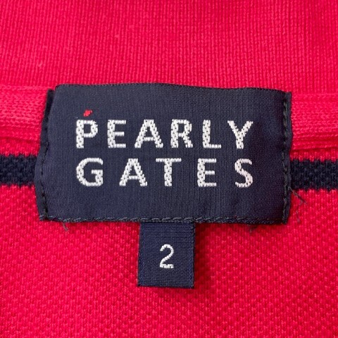 【1円】PEARLY GATES パーリーゲイツ 25周年 半袖ポロシャツ ボーダー柄 レッド系 2 [240101094767] レディースの画像7