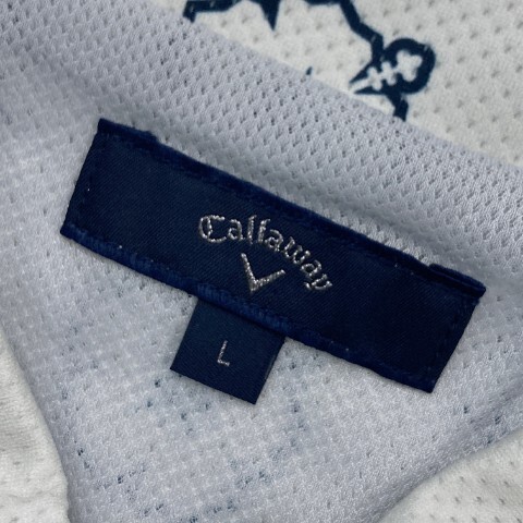 [1 jpy ]CALLAWAY Callaway polo-shirt with short sleeves hibiscus total pattern gray series L [240101094806] men's 