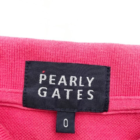 【1円】PEARLY GATES パーリーゲイツ 半袖ポロシャツ ニコちゃん 刺繍 ピンク系 0 [240001878199] レディース_画像4