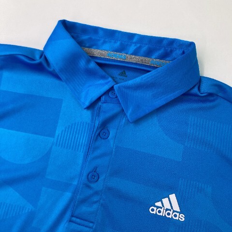 【1円】ADIDAS GOLF アディダスゴルフ 2022年モデル 半袖ポロシャツ 総柄 ブルー系 O [240001990570] メンズ_画像3