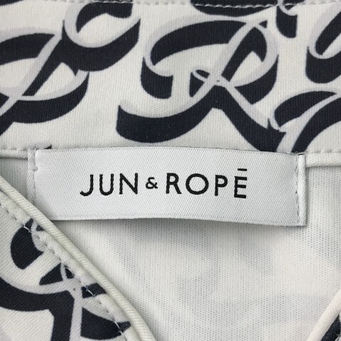 【1円】JUN&ROPE ジュン アンド ロペ ハーフジップ 半袖Tシャツ 総柄 ホワイト系 S [240101067797] レディースの画像5