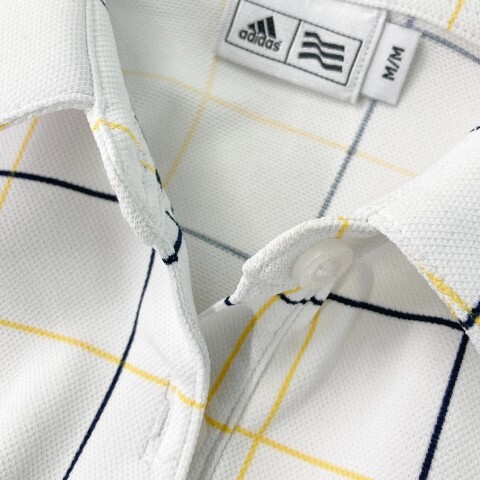 【1円】ADIDAS GOLF アディダスゴルフ 半袖ポロシャツ チェック柄 ホワイト系 M [240101074062] レディースの画像7