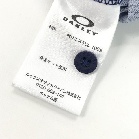 【1円】OAKLEY オークリー FOA400794 半袖ポロシャツ スカル刺繍 総柄 ネイビー系 L [240101078325] メンズの画像7