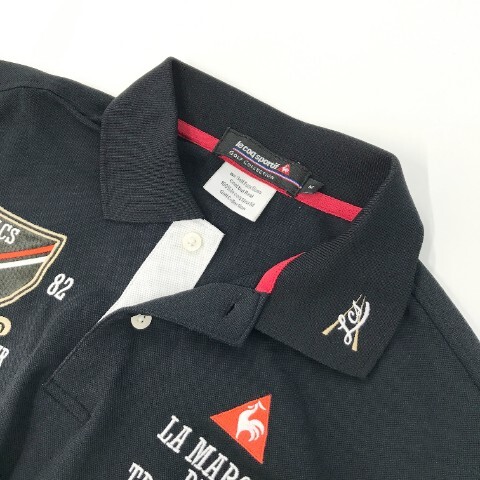 【1円】LE COQ GOLF ルコックゴルフ 半袖ポロシャツ ブラック系 M [240101081598] メンズの画像3