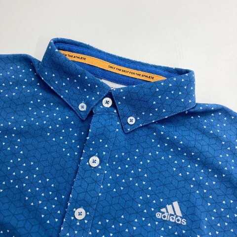 【1円】ADIDAS GOLF アディダスゴルフ M73590 半袖ポロシャツ 総柄 ブルー系 M [240101082933] メンズの画像3