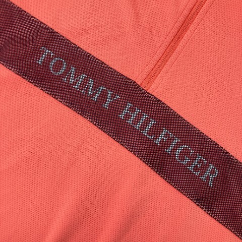 【1円】TOMMY HILFIGER GOLF トミー ヒルフィガーゴルフ ハーフジップ 半袖Tシャツ オレンジ系 L [240101087849] メンズの画像3