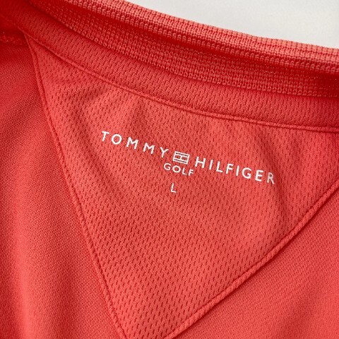 【1円】TOMMY HILFIGER GOLF トミー ヒルフィガーゴルフ ハーフジップ 半袖Tシャツ オレンジ系 L [240101087849] メンズの画像5