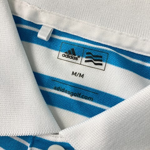 【1円】ADIDAS GOLF アディダスゴルフ Z53516 半袖ポロシャツ ボーダー柄 ブルー系 M [240101089479] メンズの画像4