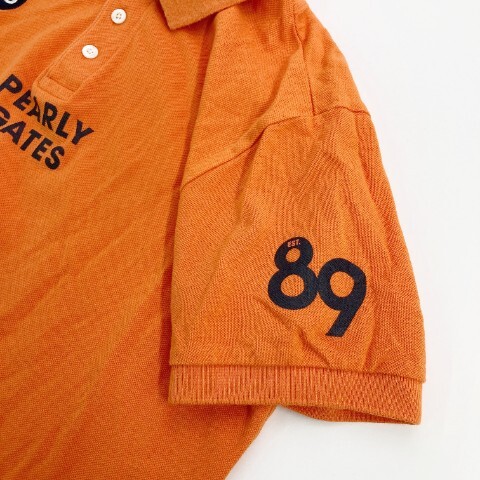 【1円】PEARLY GATES パーリーゲイツ 2022年モデル 半袖ポロシャツ オレンジ系 5 [240101092827] メンズ_画像4