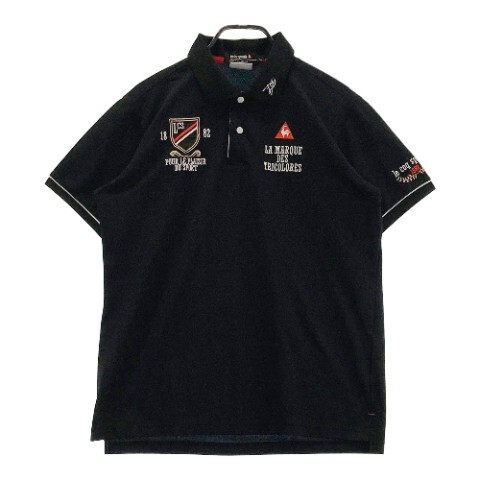 【1円】LE COQ GOLF ルコックゴルフ 半袖ポロシャツ ブラック系 LL [240101101295] メンズ_画像1