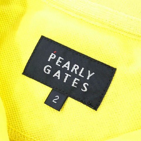 PEARLY GATES パーリーゲイツ 2020年モデル 半袖ポロシャツ ニコチャン刺繍 イエロー系 2 [240001844788] ゴルフウェア レディース_画像6