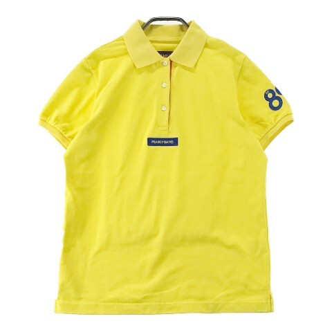 PEARLY GATES パーリーゲイツ 2020年モデル 半袖ポロシャツ ニコチャン刺繍 イエロー系 2 [240001844788] ゴルフウェア レディース_画像1