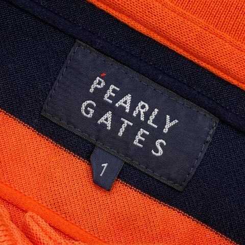PEARLY GATES パーリーゲイツ 半袖ポロシャツ ボーダー柄 オレンジ系 1 [240101062488] レディース_画像6