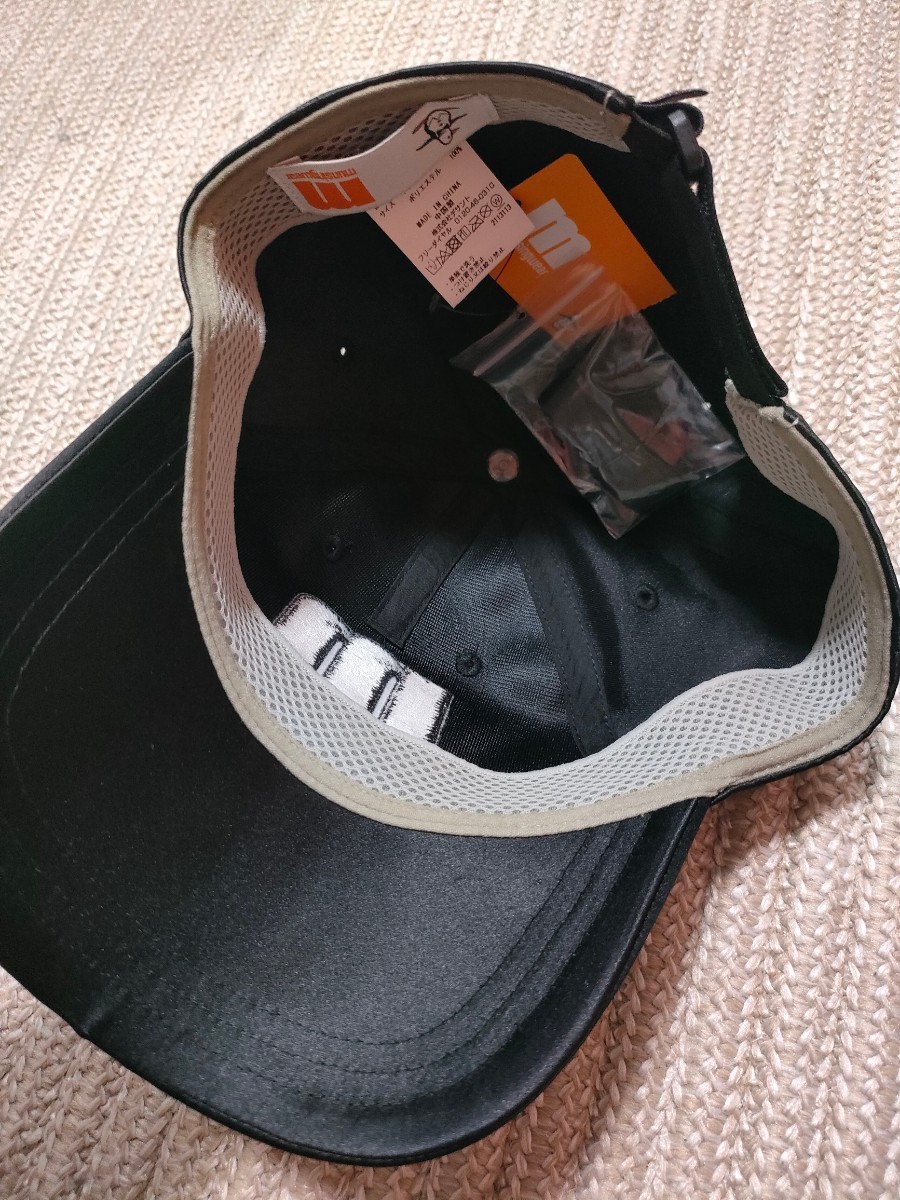  новый товар не использовался Munsingwear MunsingWear колпак атлас черный чёрный (55-59cm) шляпа антибактериальный дезодорация Golf задний ремень . регулировка возможно 