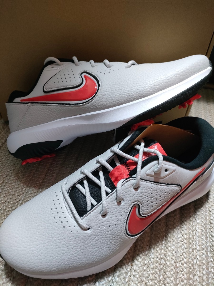 新品 定価15400 NIKE GOLF VICTORY PRO 3 28.5cm US10.5 グレー レッド ナイキ ビクトリー プロ ゴルフシューズ スパイク メンズ
