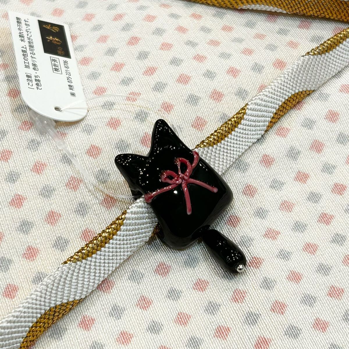 帯留め　トンボ玉作家 城下鮎子さん　猫　ガラス工芸品　単品　箱入り　3匹セット_画像7