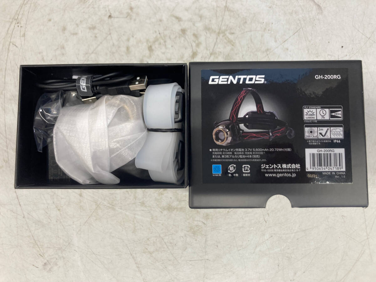 【未使用品】★GENTOS(ジェントス) LEDヘッドライト USB充電式 【明るさ1200ルーメン】GH-200RG IT4TUVQBA2ECの画像2