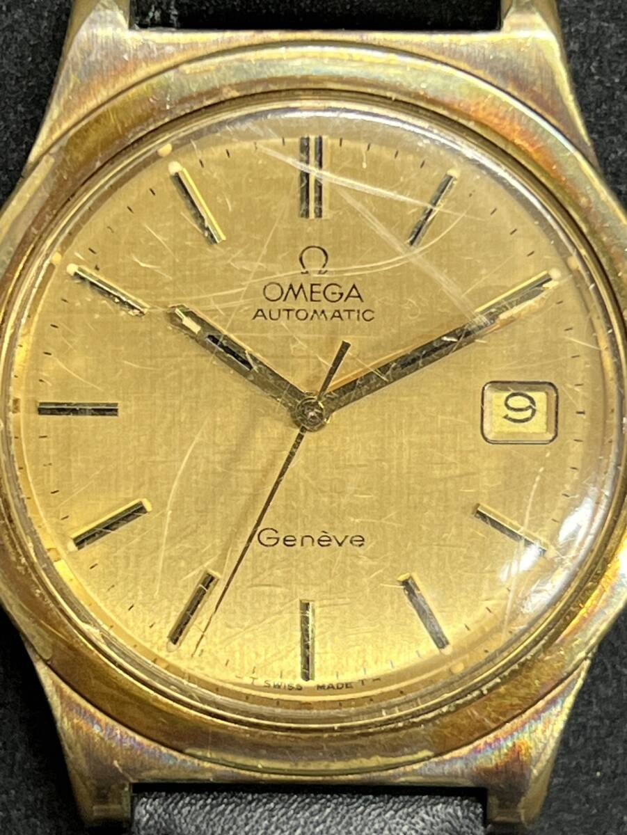 0001-0309 1円出品 時計 腕時計 OMEGA オメガ GENEVE ジュネーブ デイト AUTOMATIC 自動巻き 不動品 稼動未確認の画像2