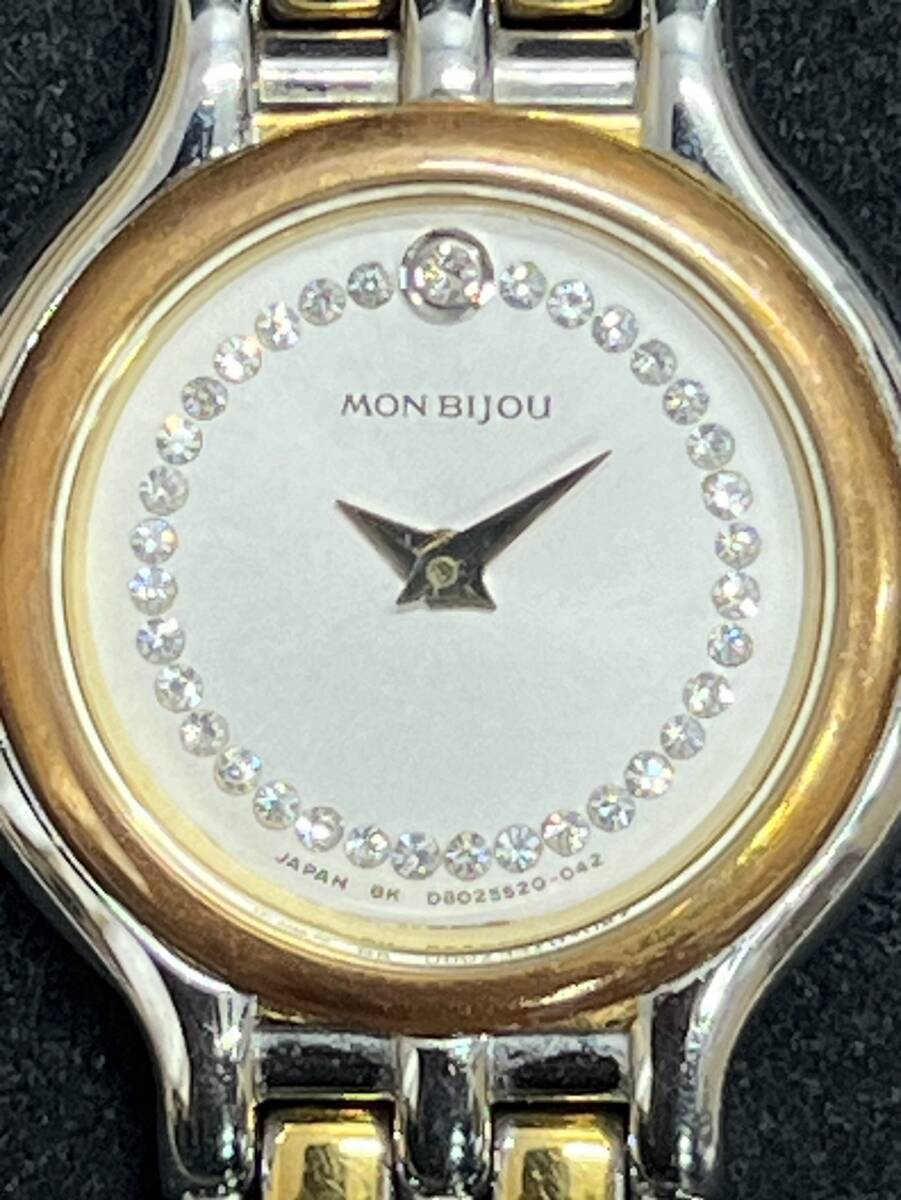 0002-0346 1円出品 時計 腕時計 ORIENT オリエント MON BIJOU モンビジュ 18K SS GP D80252-00 クォーツ 不動品 稼動未確認の画像2
