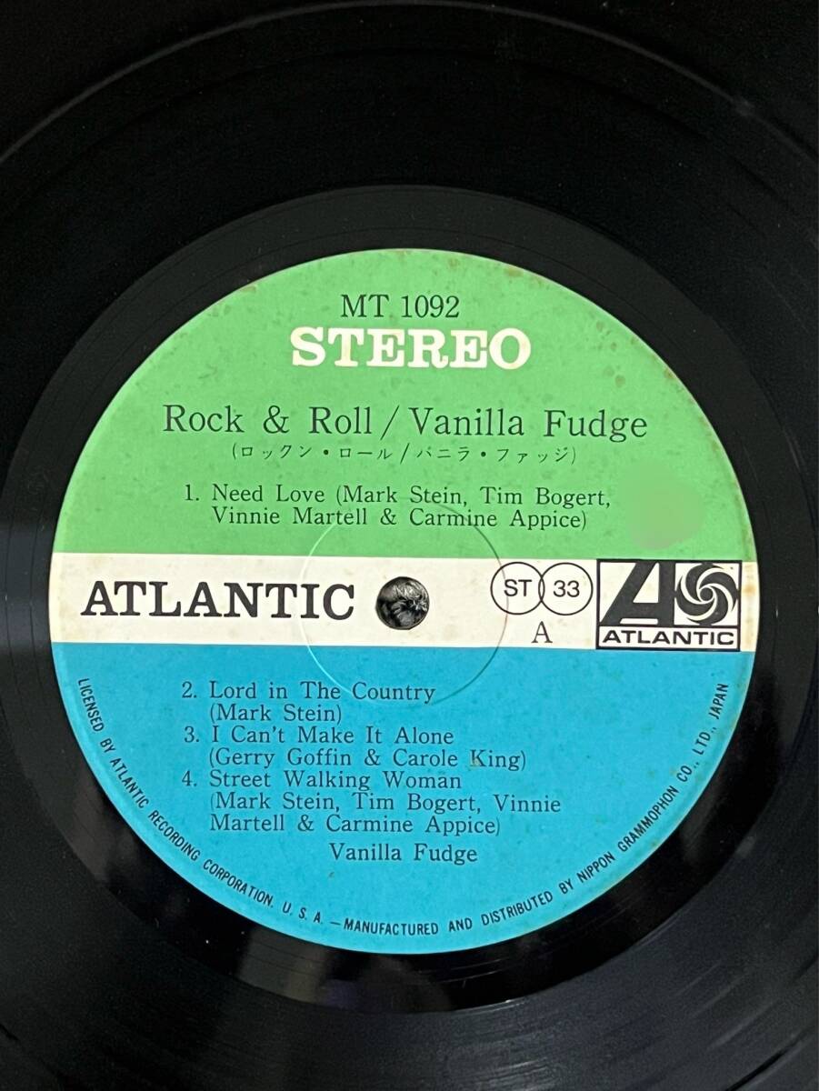 0016-0311 1円出品 レコード LP アトランティック ATLANTIC バニラ ファッジ VANILLA Fudge ロックンロール Rock & Roll FUDGE MT1092 帯付の画像6