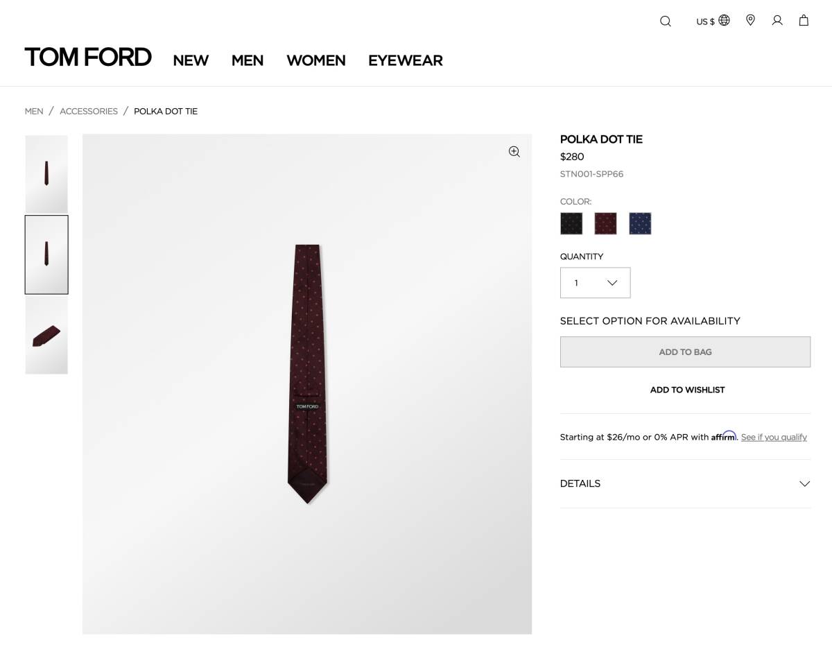 # new goods Tom Ford regular price 3 ten thousand 9,600 jpy Tom Ford permanent standard bar gun ti bordeaux silk Thai necktie suit Brioni Mali nelakiton