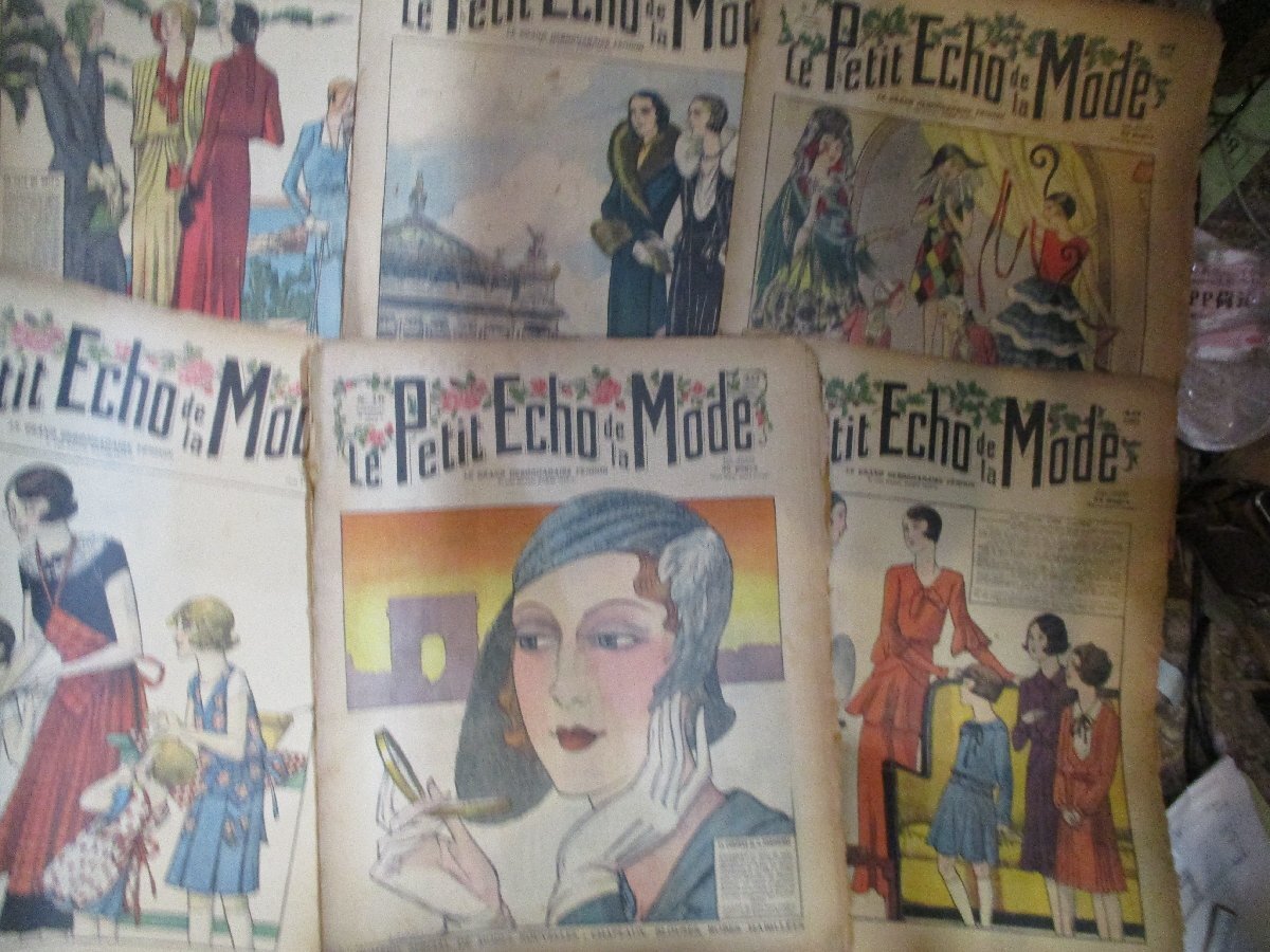 15点 フランス雑貨 le petit echo de la mode ファッション新聞 ビンテージ 1931年、32年 戦前/イラスト 紙モノ ジャンクジャーナル 41807の画像4