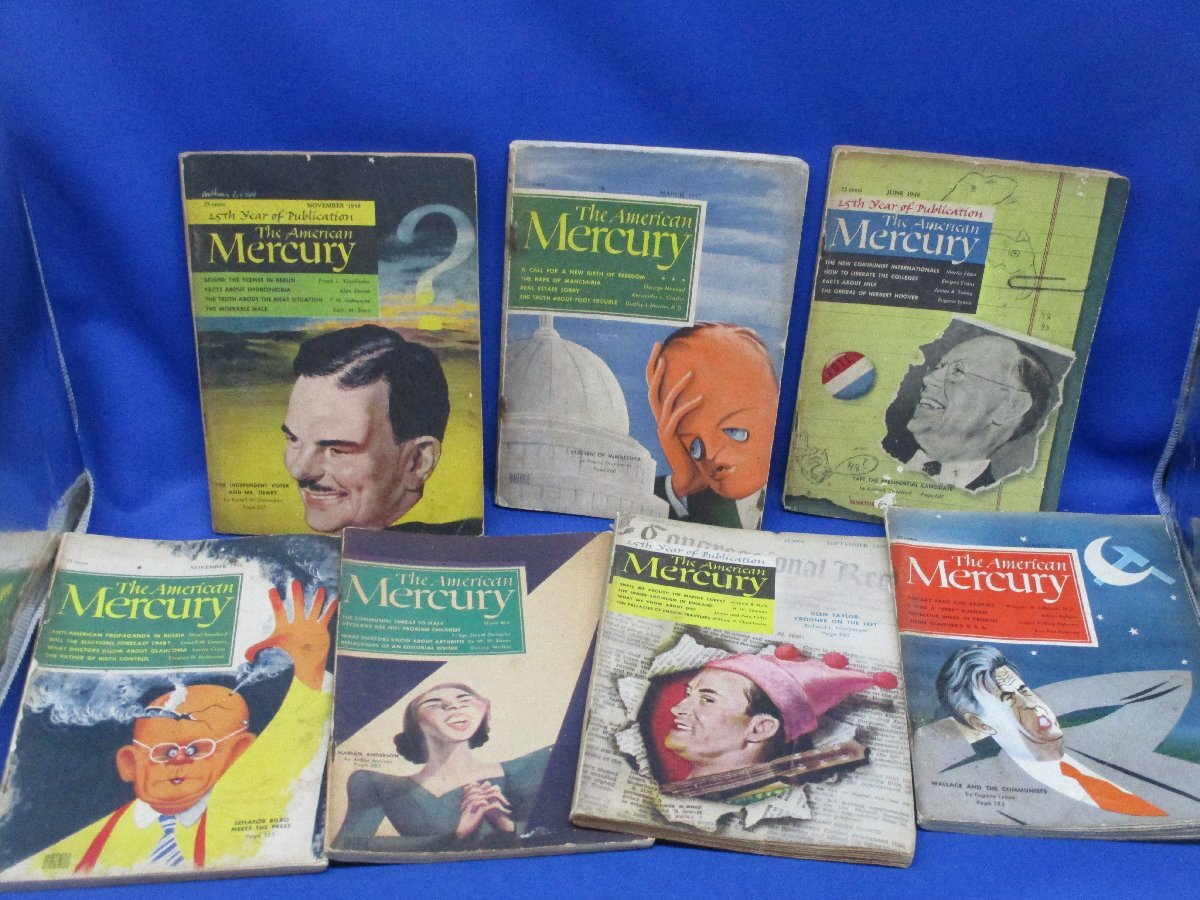 1947年- ヴィンテージ雑誌　American Mercury/終戦直後/洋書/アンティーク/ジャンクジャーナル/7冊セット/装飾/ディスプレイ 102030_画像1