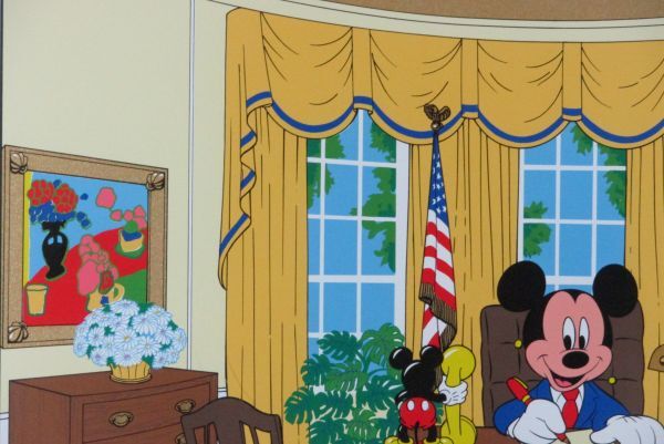 [. height genuine work ] Disney [ oval office ] limitation silk woodcut 10 number Disney official recognition work 