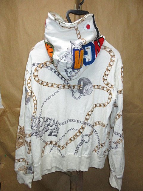 エイプ A BATHING APE BAPE JEWELS SHARK FULL ZIP HOODIE 23aw ジュエル シャーク ジップアップ パーカー Lの画像4