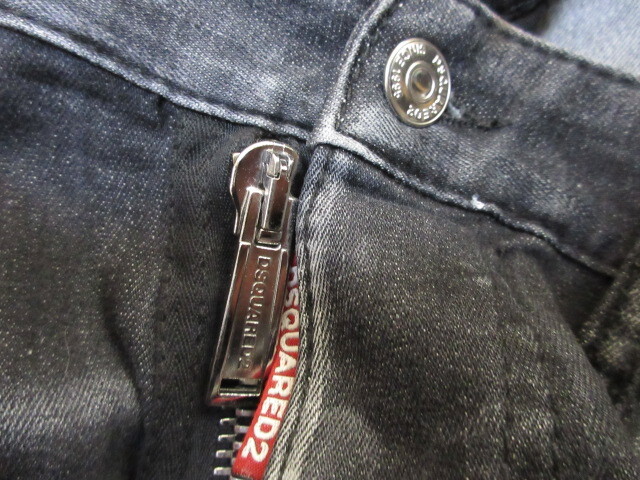 ディースクエアード DSQUARED 21aw SUPER TWINKY JEAN　フロントジップ　 ストレッチ　デニム　42　黒_画像5