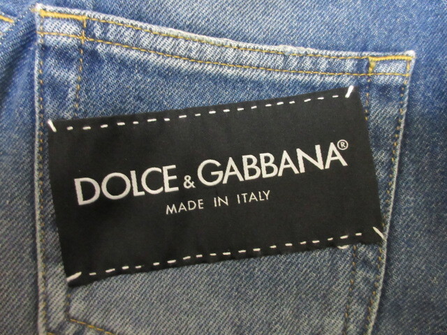 ドルチェ＆ガッバーナ DOLCE&GABBANA  ローズ フラワー スパンコール 刺繍 ロゴ パッチ デニム スカート 38の画像4