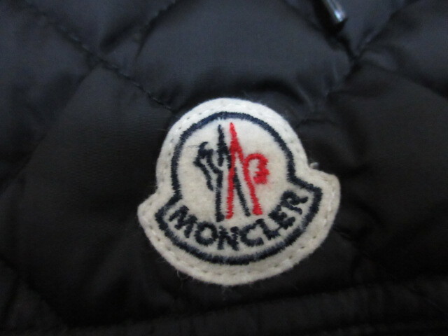 モンクレール　MONCLER 　RIBAY　ロゴ　ワッペン　フード　ダウン ベスト 黒　1 国内正規品_画像3