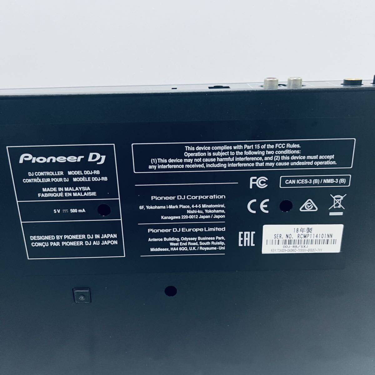 Pioneer DDJ-RB DJコントローラー 2018年製 通電確認済 rekordbox 見た目美品 詳細動作未確認の画像7