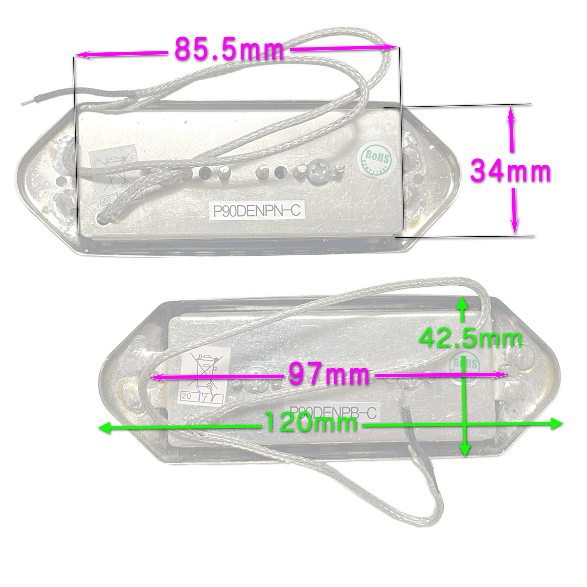 Epiphone Casino P90 Pro 網線仕様 クロームメタルカバーセットの画像4