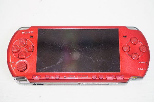 【質Banana】ジャンク品!!! SONY/ソニー ポータブルゲーム機 PSP3000レッド 2GBメモリーカード付 部品取りに♪.。.:*・゜②_画像1