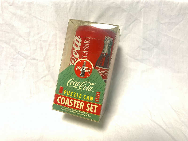 [Качественный банан] New Dead Stock 1995 Cocacola/Coca -Cola Cuzle Can Coaster Set Tuzzle Can Coaster Set Super Rare American Miscellese Goods ♪