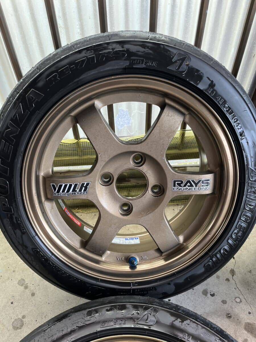 RAYS VOLKRACING TE37 14インチ　6J +38 4本セット　165/55R14 ブリヂストンPOTENZA RE71RS付き_画像2