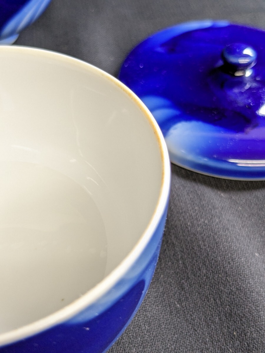 深川製磁 茶器 瑠璃流水図 蓋付 湯呑 湯呑み茶碗 四客 直径約9.5cmの画像10