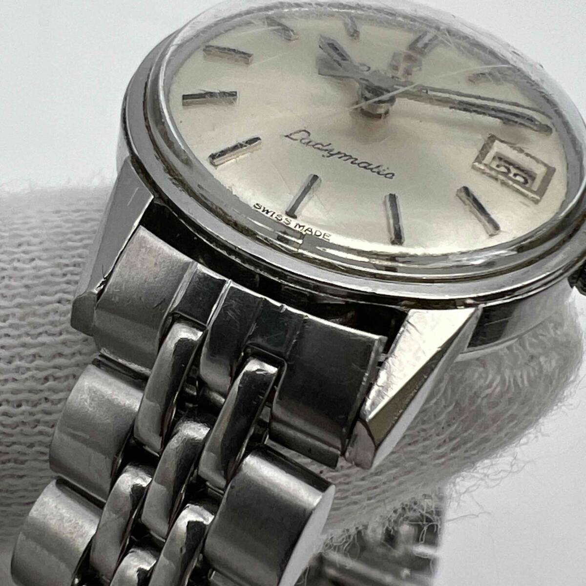 OMEGA オメガ SEAMASTER シーマスター Ladymatic レディマティック デイト 自動巻き レディース 腕時計 シルバー文字盤 動作品 現状品の画像5